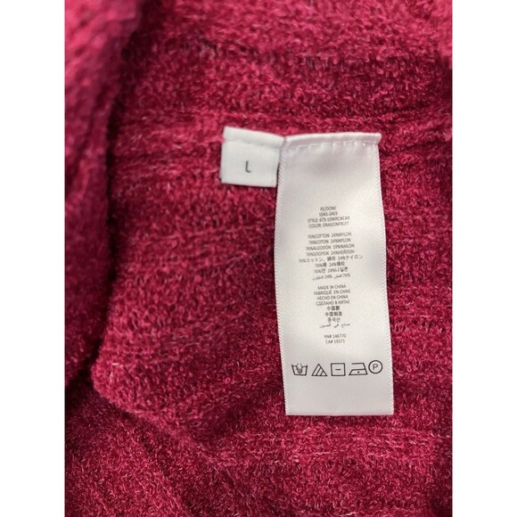 RE/DONE womens Terry Ribbed Cardi Sweater size Large Dragonfruit Cardigan $350 - Picture 12 of 12